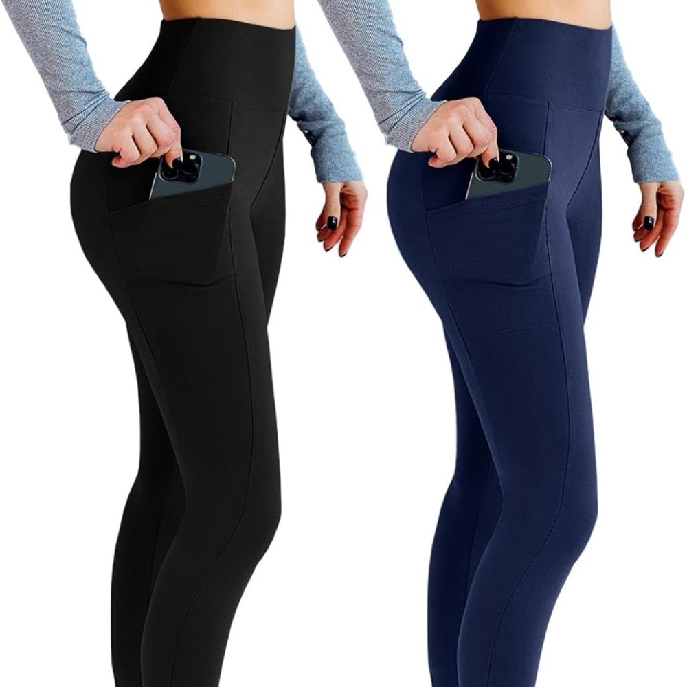 Set of 2 High-Waisted Pocket Leggings XXL Performance Yoga Pants